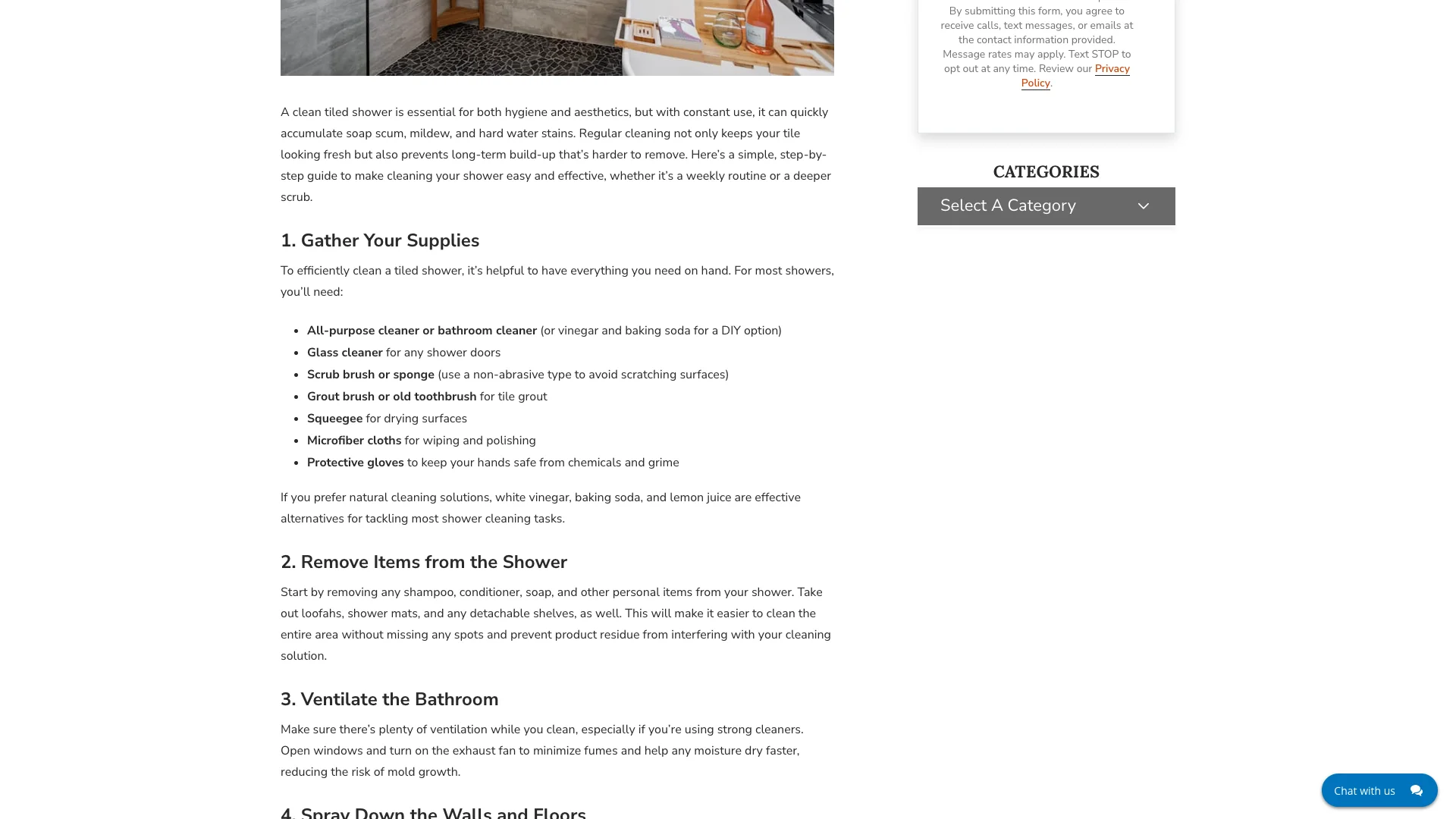 Bath Tune-Up McKinney TX location page showing the service content area with no Google Reviews widget, no star rating, no trust badges visible on the page