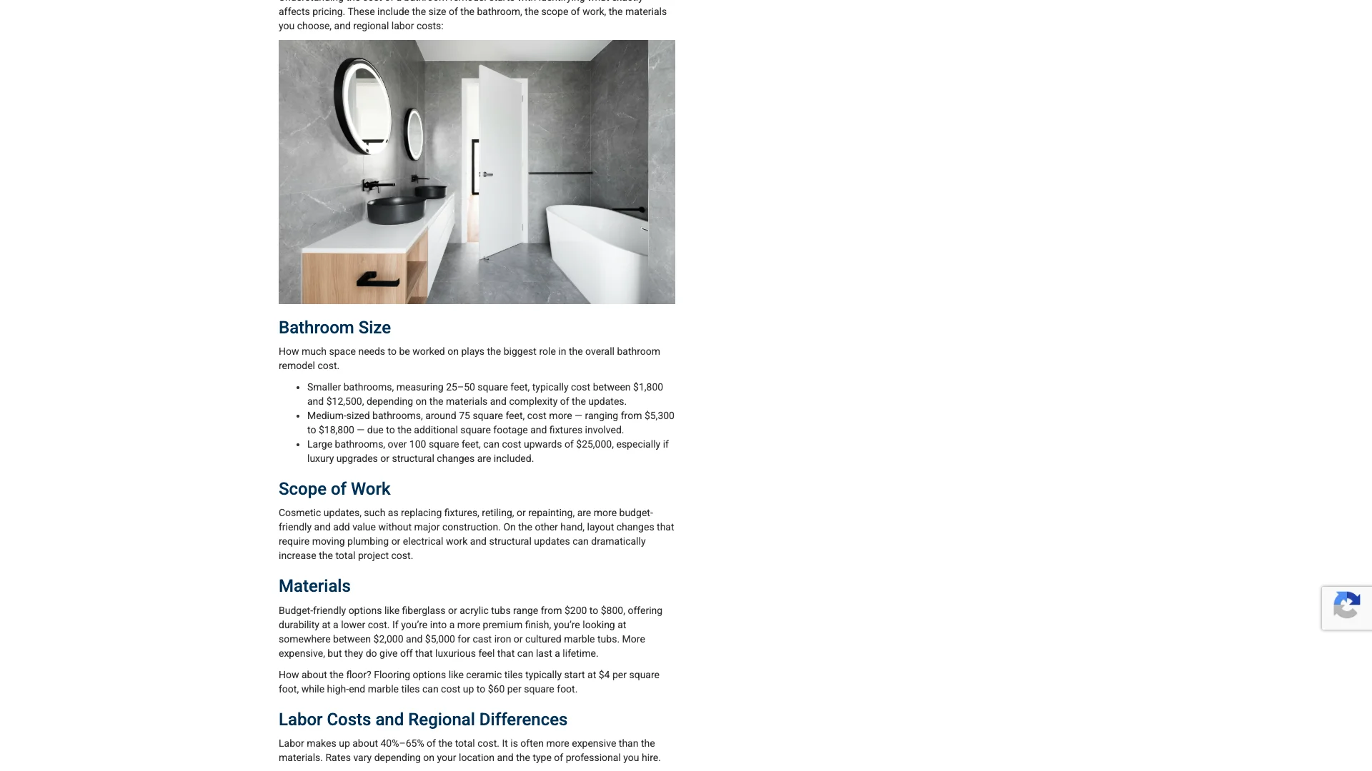 Mad City Windows and Baths page showing multiple regional phone numbers rendered in the footer area, demonstrating the 29-number display pattern across all pages