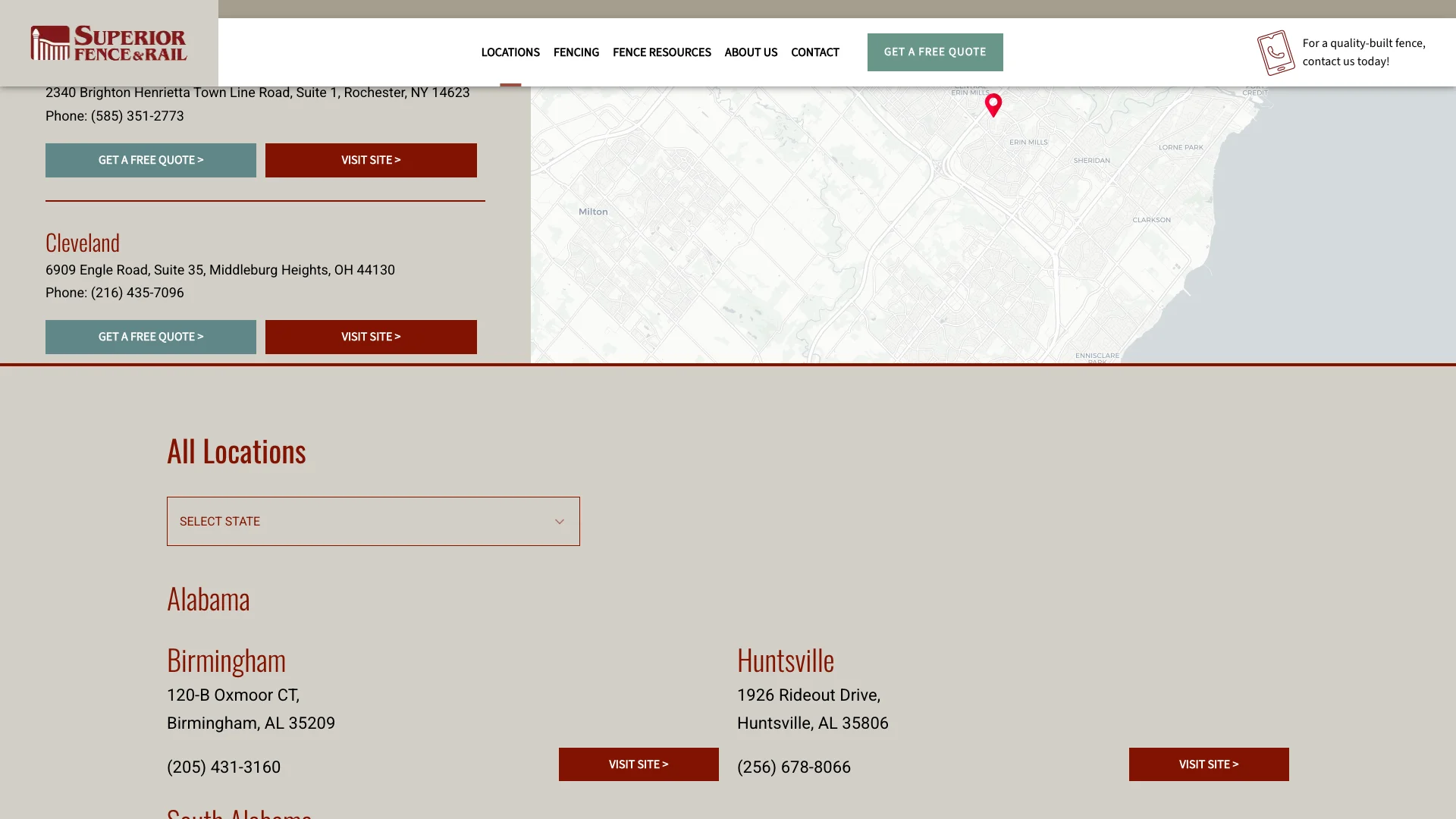 Superior Fence and Rail Richmond location page showing the Google Reviews widget with star ratings and customer feedback rendered alongside the fencing service content and trust badges
